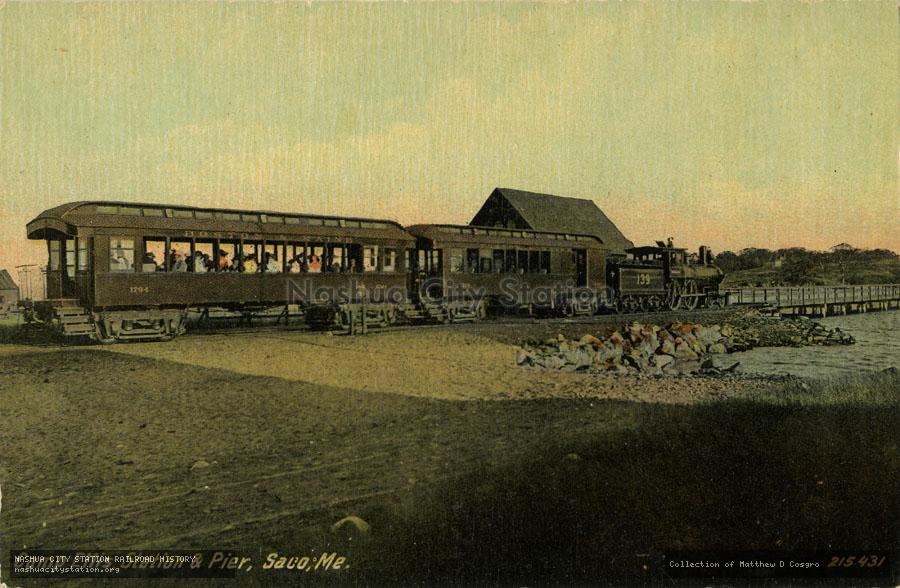 Postcard: Camp Ellis, Station & Pier, Saco, Maine